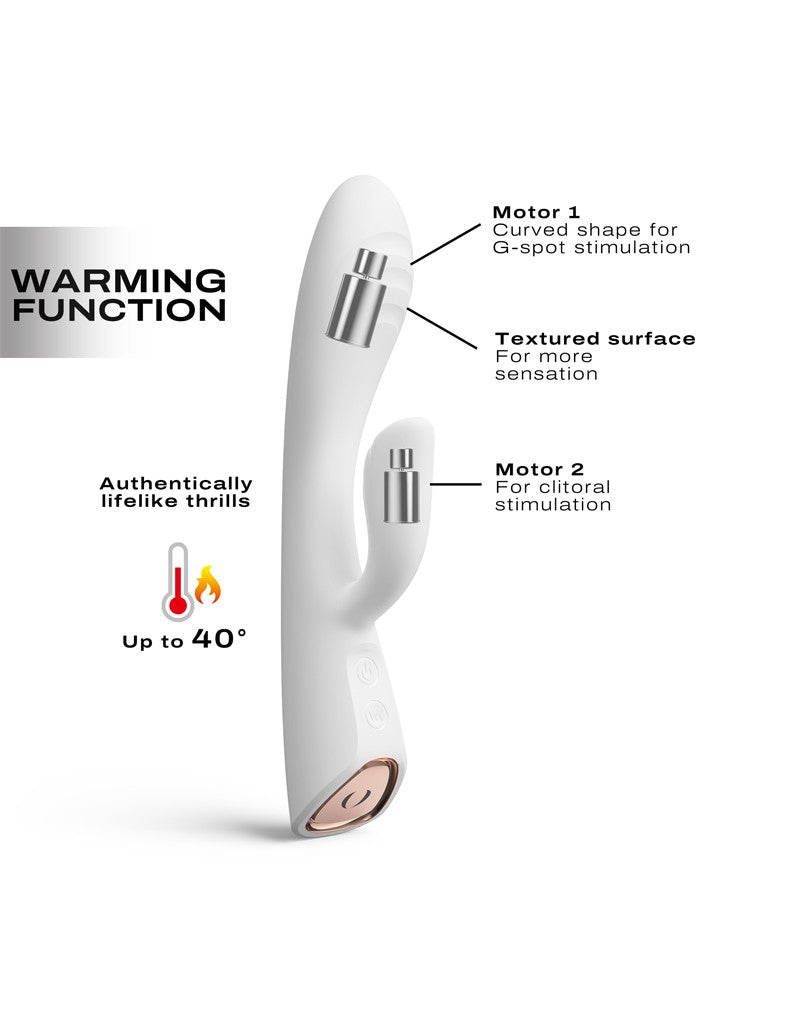 Dorcel - Flexi Rabbit - Heated Rabbit Vibrator - White-Erotiekvoordeel.nl