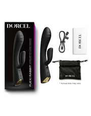Dorcel - Flexi Rabbit - Heated Rabbit Vibrator - Black-Erotiekvoordeel.nl
