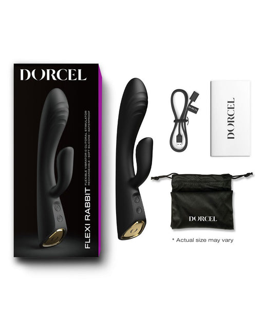 Dorcel - Flexi Rabbit - Heated Rabbit Vibrator - Black-Erotiekvoordeel.nl