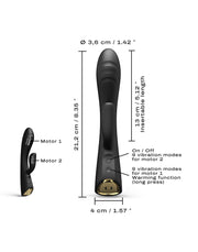 Dorcel - Flexi Rabbit - Heated Rabbit Vibrator - Black-Erotiekvoordeel.nl