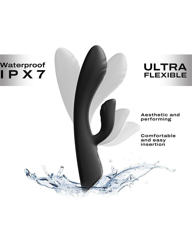 Dorcel - Flexi Rabbit - Heated Rabbit Vibrator - Black-Erotiekvoordeel.nl