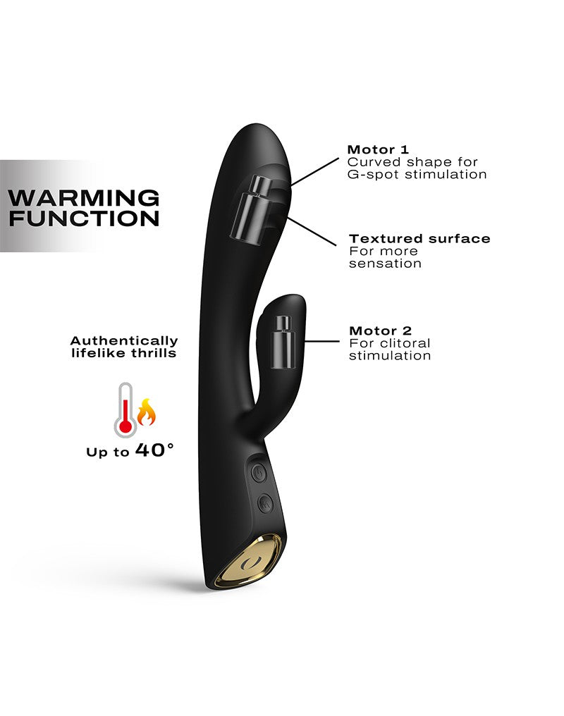 Dorcel - Flexi Rabbit - Heated Rabbit Vibrator - Black-Erotiekvoordeel.nl