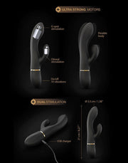 Dorcel - Glam Rabbit - Vibratore Rabbit flessibile - Nero-Erotiekvoordeel.nl