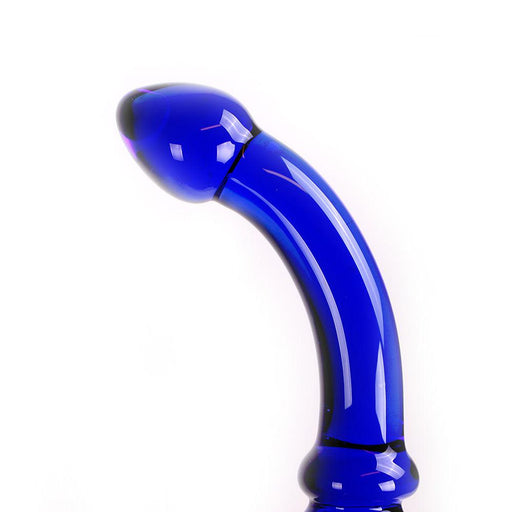 Glazen Dildo Blue Curve - Blauw-Erotiekvoordeel.nl