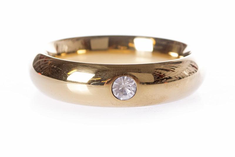 Kiotos - Gouden Donut Cockring Met Kristal 8 mm dik, 2 cm Hoog-Erotiekvoordeel.nl