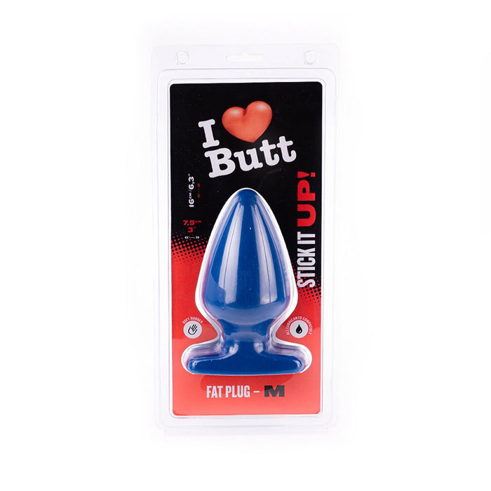 I ♥ Butt - Dikke Buttplug - M - Blauw-Erotiekvoordeel.nl