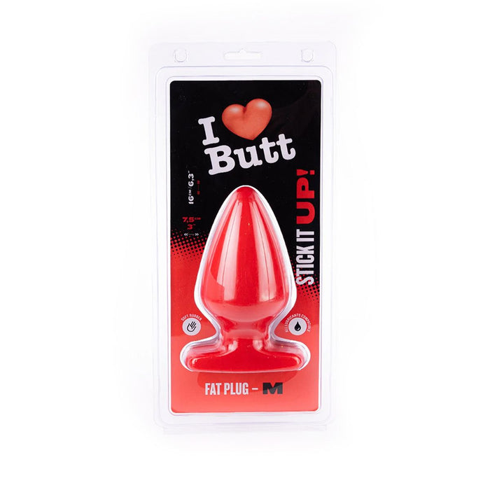 I ♥ Butt - Dikke Buttplug - M - Rood-Erotiekvoordeel.nl