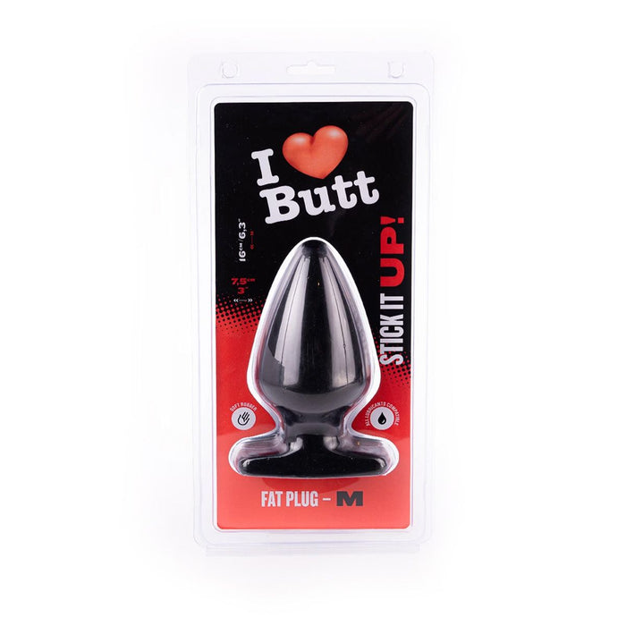 I ♥ Butt - Dikke Buttplug - M - Zwart-Erotiekvoordeel.nl
