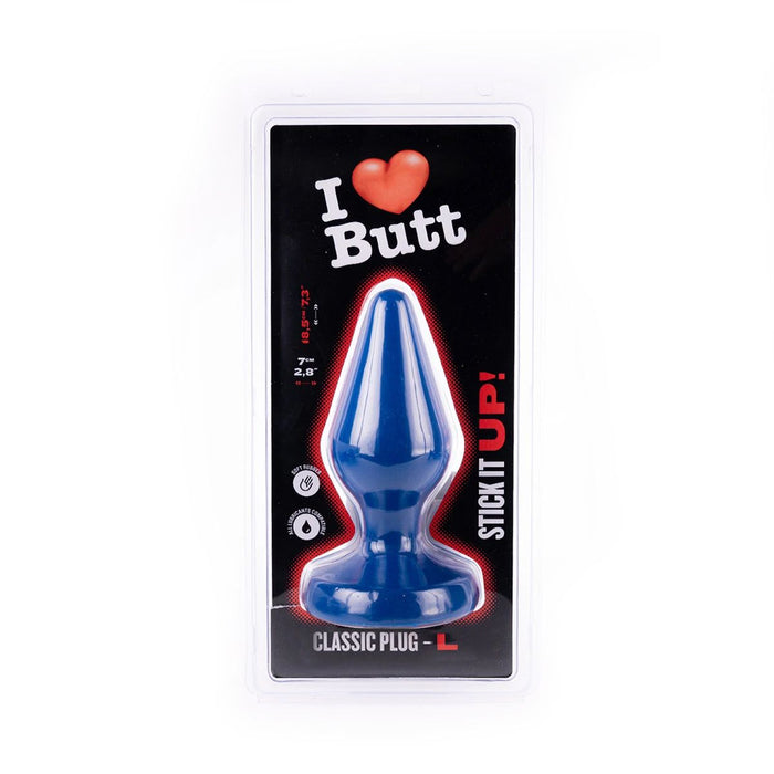I ♥ Butt - Klassieke Buttplug - L - Blauw-Erotiekvoordeel.nl