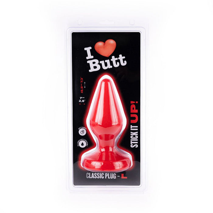 I ♥ Butt - Klassieke Buttplug - L - Rood-Erotiekvoordeel.nl
