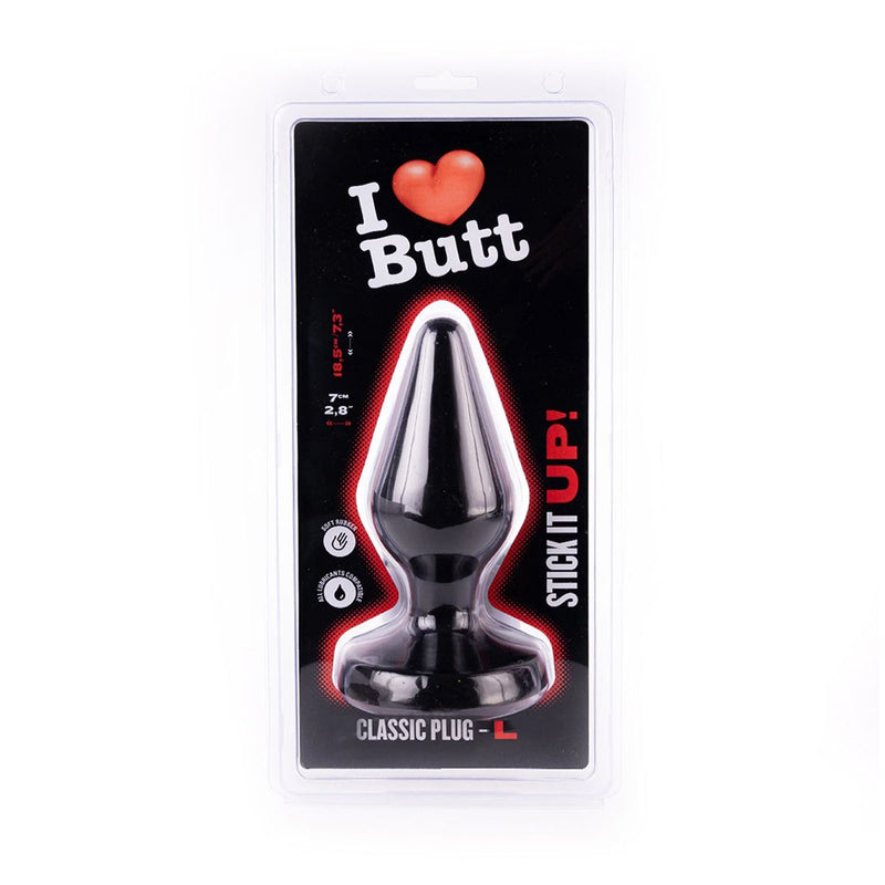 I ♥ Butt - Klassieke Buttplug - L - Zwart-Erotiekvoordeel.nl