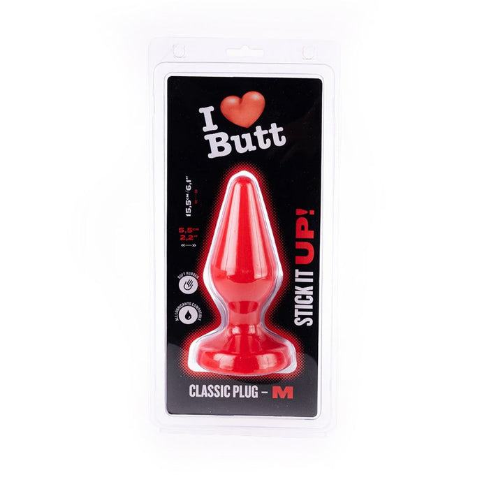I ♥ Butt - Klassieke Buttplug - M - Rood-Erotiekvoordeel.nl