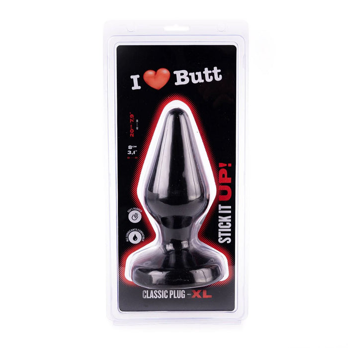I ♥ Butt - Klassieke Buttplug - XL - Zwart-Erotiekvoordeel.nl