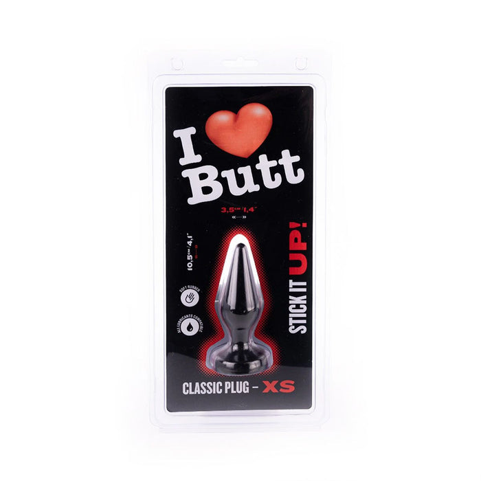 I ♥ Butt - Klassieke Buttplug - XS - Zwart-Erotiekvoordeel.nl