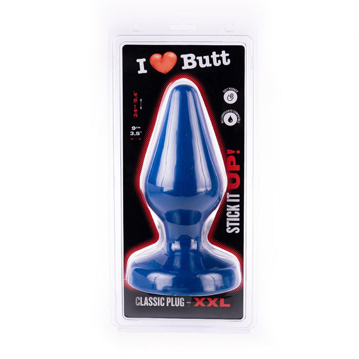 I ♥ Butt - Klassieke Buttplug - XXL - Blauw-Erotiekvoordeel.nl