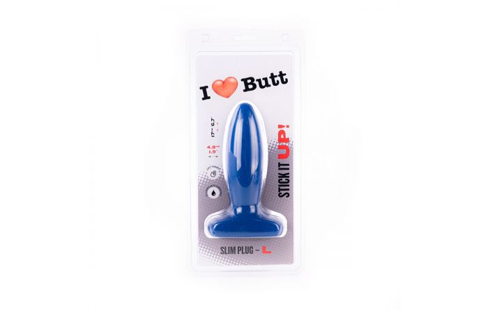 I ♥ Butt - Slanke Buttplug - L - Blauw-Erotiekvoordeel.nl