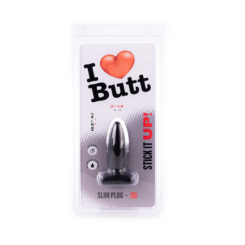 I ♥ Butt - Slanke Buttplug - Zwart-Erotiekvoordeel.nl