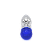 Kiotos - Aluminium Butt Plug With Sparkling Round Gemstone - Blue-Erotiekvoordeel.nl