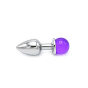 Kiotos - Aluminium Butt Plug with Shimmering Round Gemstone - Purple-Erotiekvoordeel.nl