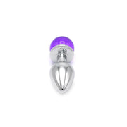 Kiotos - Aluminum Butt Plug with Glittering Round Gemstone - Purple-Erotiekvoordeel.nl