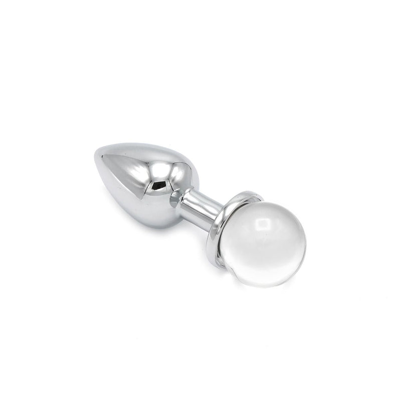 Kiotos - Aluminium Butt Plug with Sparkling Round Gemstone - Transparent-Erotiekvoordeel.nl