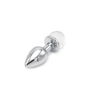 Kiotos - Aluminium Butt Plug with Sparkling Round Gem - Transparent-Erotiekvoordeel.nl