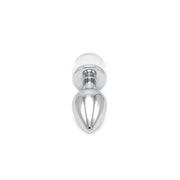 Kiotos - Aluminum Butt Plug with Sparkling Round Decorative Stone - Transparent-Erotiekvoordeel.nl