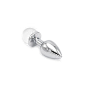 Kiotos - Aluminum Butt Plug with Sparkling Round Gemstone - Transparent-Erotiekvoordeel.nl
