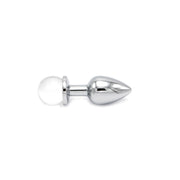 Kiotos - Aluminium Buttplug with Glittering Round Gem - Transparent-Erotiekvoordeel.nl
