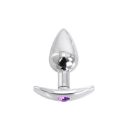 Kiotos - Aluminium butt plug with handle and decorative crystal - Purple-Erotiekvoordeel.nl