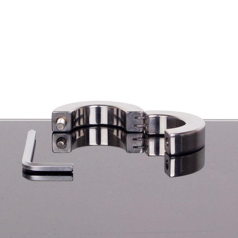 Kiotos - Ballstretcher aus Edelstahl mit Rillen, klappbar, 14 mm hoch, Ø 35 mm - Erotiekvoordeel.nl
