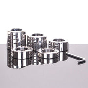 Kiotos - Ballstretcher aus Edelstahl mit Rillen, klappbar, 14 mm hoch, Ø 35 mm - Erotiekvoordeel.nl