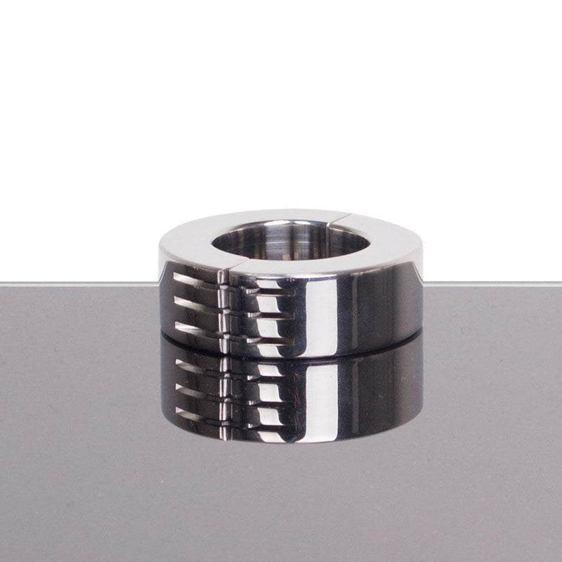 Kiotos - Ballstretcher aus Edelstahl mit Rillen, klappbar, 20 mm hoch, Ø 35 mm - Erotiekvoordeel.nl