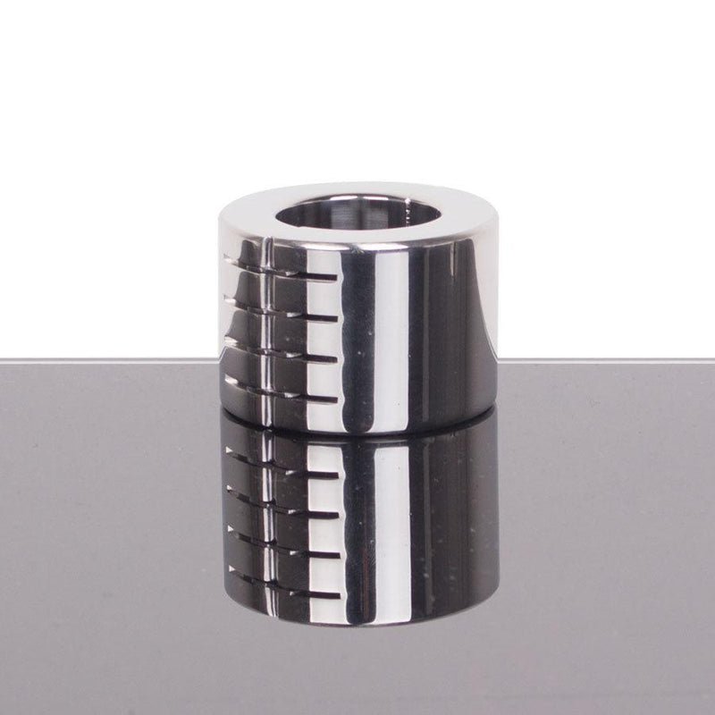 Kiotos - Ballstretcher en acier inoxydable avec rainures, articulé, 42 mm de hauteur, Ø 35 mm - Erotiekvoordeel.nl