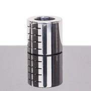 Kiotos - Ballstretcher en acier inoxydable avec rainures, articulé, 56 mm de haut, Ø 35 mm - Erotiekvoordeel.nl