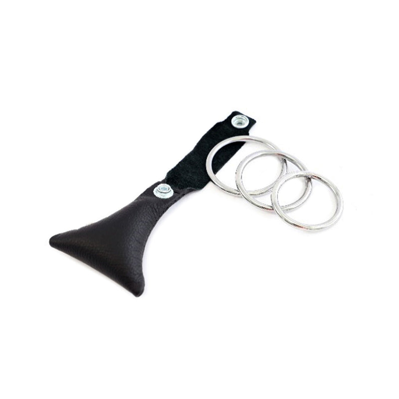 Kiotos - Scrotum Weight Leather Pouch With 3 Metal Cock Rings-Erotiekvoordeel.nl