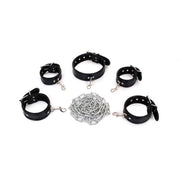 Kiotos - Kit de bondage économique avec collier, menottes et entraves - Noir-Erotiekvoordeel.nl