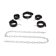 Kiotos - Kit de bondage économique avec collier, menottes et entraves - Noir-Erotiekvoordeel.nl