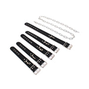 Kiotos - Kit de bondage économique avec collier, menottes et entraves - Noir-Erotiekvoordeel.nl