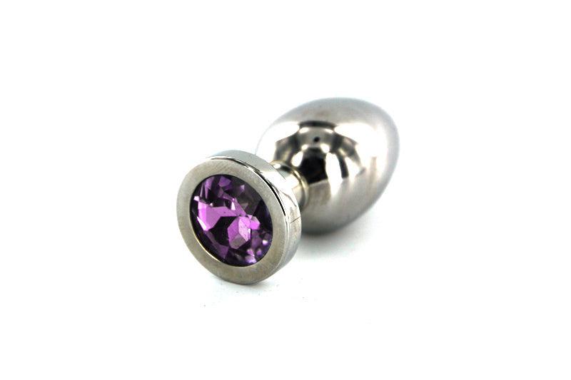 Kiotos - Plug anal en acier inoxydable avec cristal violet - Small-Erotiekvoordeel.nl
