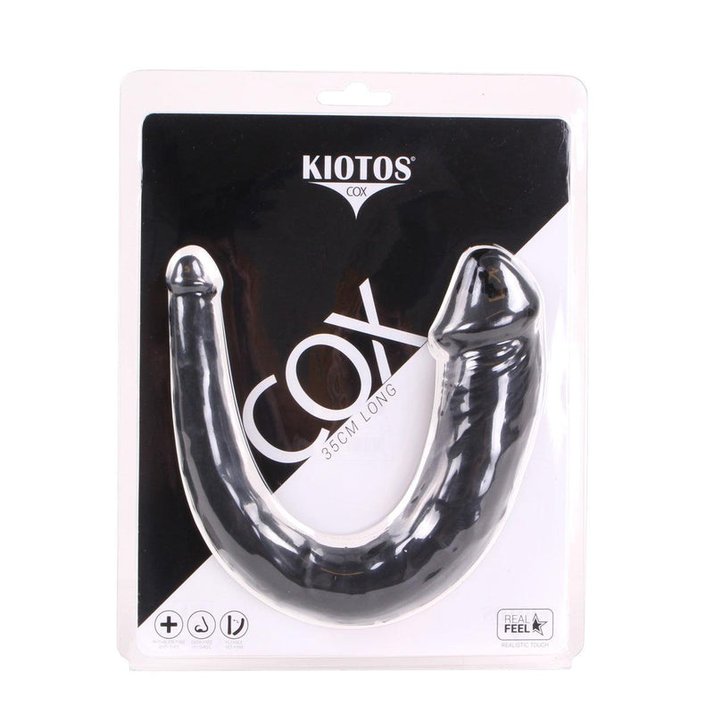 Kiotos Cox - Dubbele Dildo - 35 x 2.2/5 cm - Zwart-Erotiekvoordeel.nl