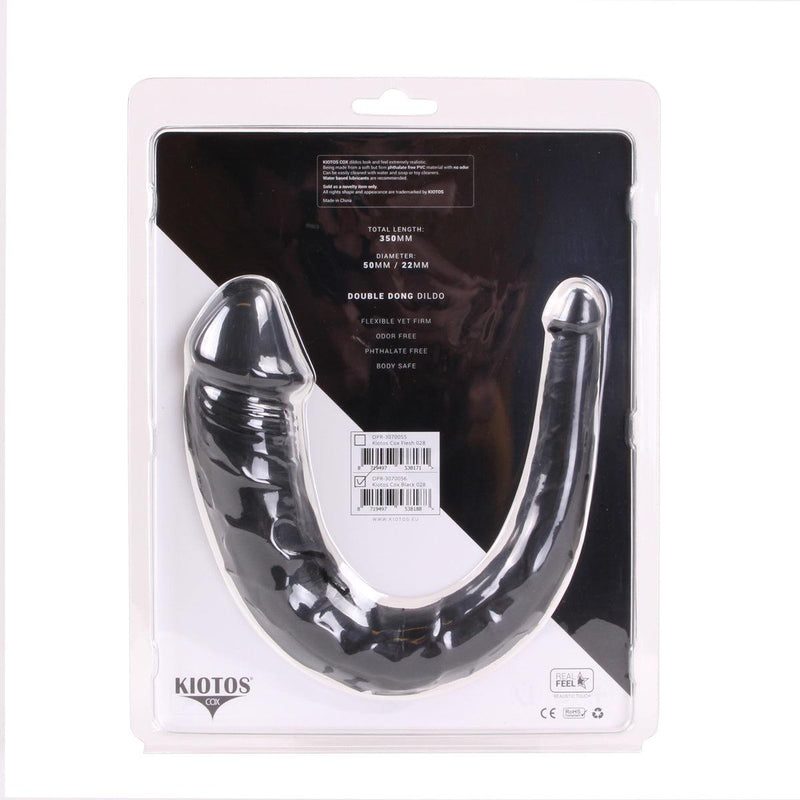 Kiotos Cox - Dubbele Dildo - 35 x 2.2/5 cm - Zwart-Erotiekvoordeel.nl