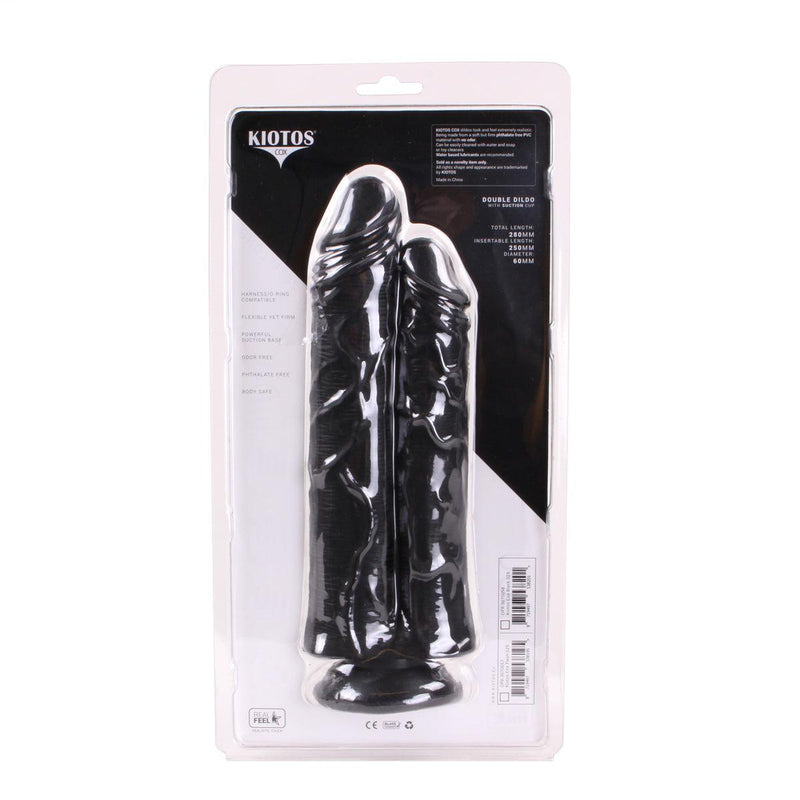 Kiotos Cox - Extreme Sandwich Dildo 28 x 6 cm - Zwart-Erotiekvoordeel.nl