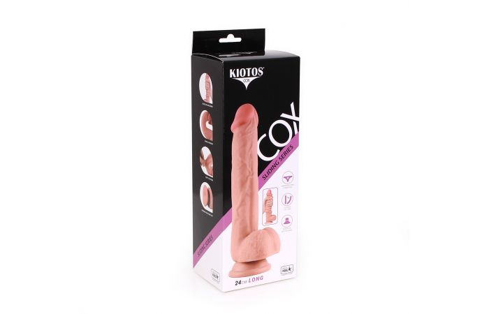 Kiotos Cox - Sliding Skin Dubbellaags Dildo 23 x 4 cm - Lichte Huidskleur-Erotiekvoordeel.nl