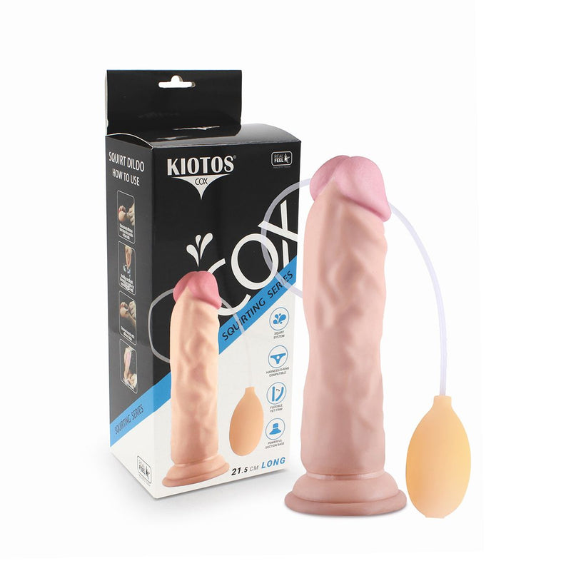 Kiotos Cox - Squirting Dildo 21.5 x 4.5 cm - Lichte Huidskleur-Erotiekvoordeel.nl