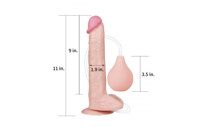 Kiotos Cox - Squirting Dildo 28 x 4.8 cm - Lichte Huidskleur-Erotiekvoordeel.nl