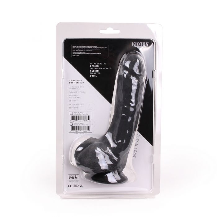 Kiotos Cox - Black Dildo Met Zuignap die echt aanvoelt 22,5 x 5 cm - Zwart-Erotiekvoordeel.nl