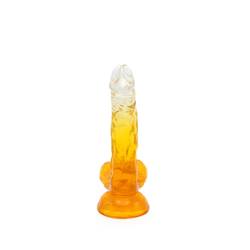 Kiotos Cox Color - Gekleurde Dildo 03 - 17,5 x 3,2 cm - Transparant/Geel-Erotiekvoordeel.nl