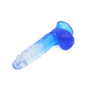 Kiotos Cox Color - Gekleurde Dildo 08 - 18,5 x 4 cm - Transparant/Blauw-Erotiekvoordeel.nl