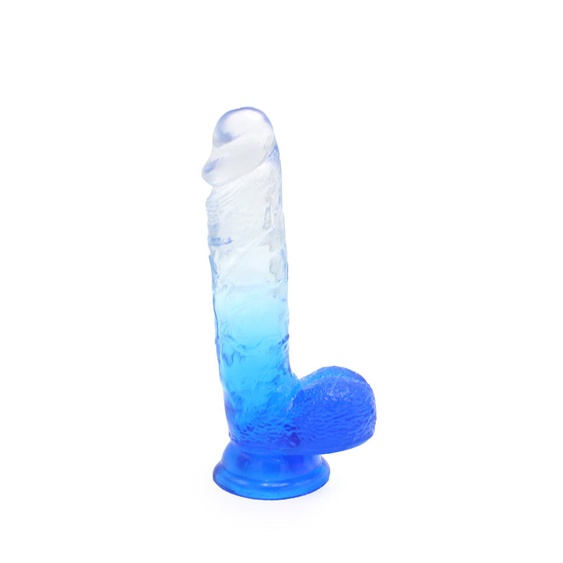 Kiotos Cox Color - Gekleurde Dildo 08 - 18,5 x 4 cm - Transparant/Blauw-Erotiekvoordeel.nl